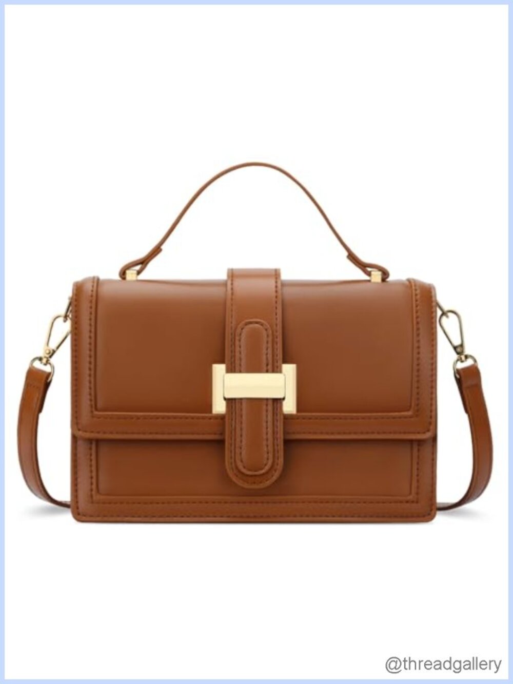 Vegan PU Leather Crossbody Bag Top Handle Purse Small Handbag
